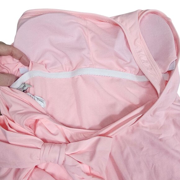 Cremieux Womens One Shoulder Bow Pink Swimsuit Sz L Pastel Barbiecore Soft Girl - Picture 6 of 14